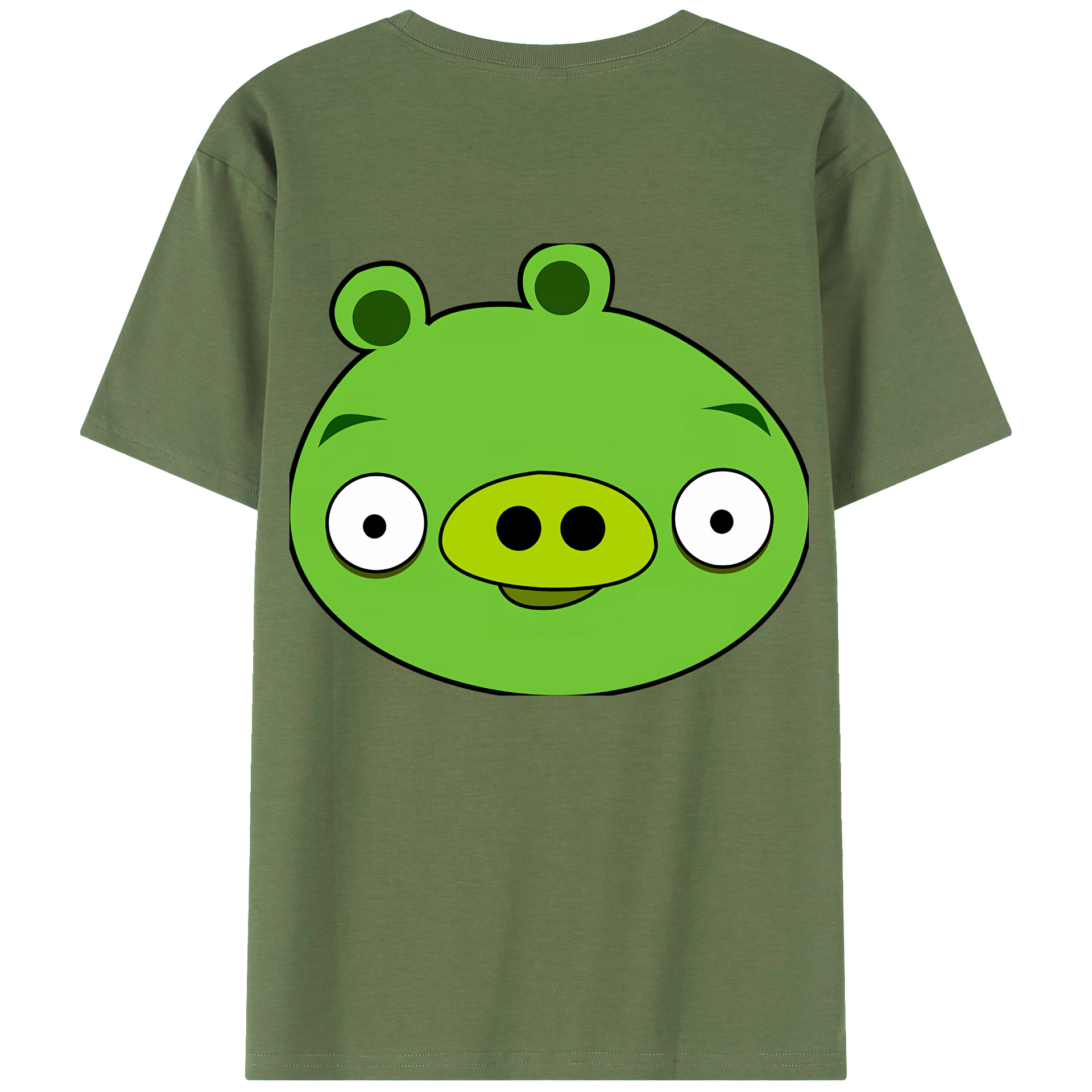 （画像用） Angry Birds アングリーバード 綿100％ メンズ半袖Tシャツ（バックプリント） 通気性